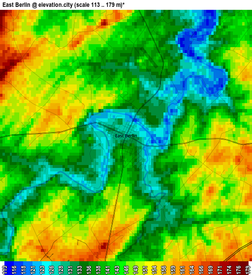 East Berlin elevation map