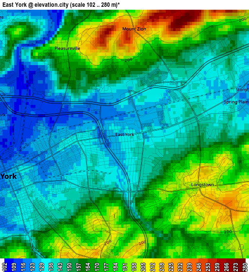 East York elevation map