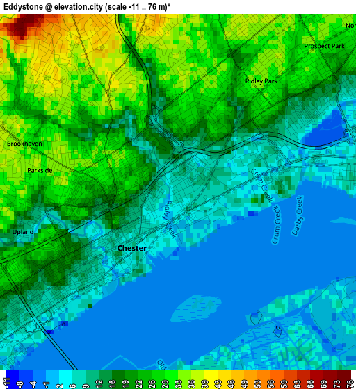 Eddystone elevation map