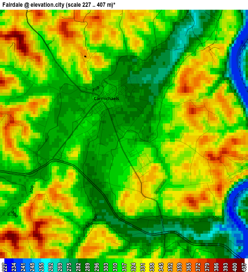 Fairdale elevation map