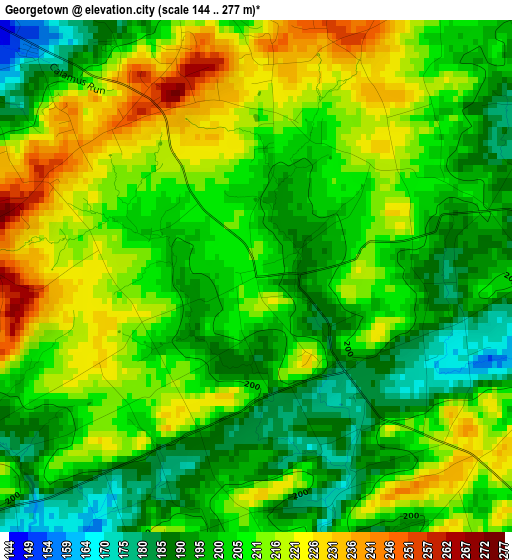 Georgetown elevation map