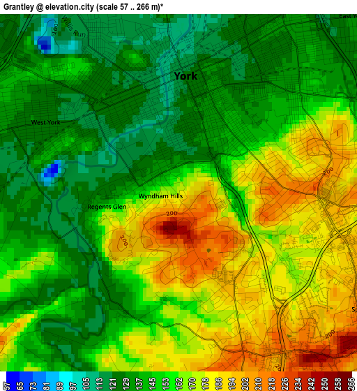 Grantley elevation map