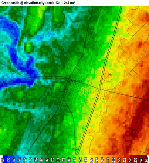 Greencastle elevation map