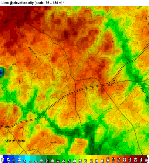 Lima elevation map