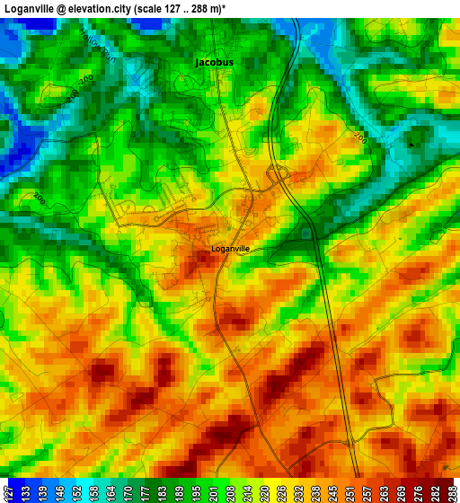 Loganville elevation map