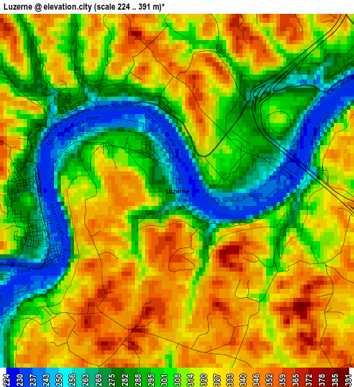 Luzerne elevation map