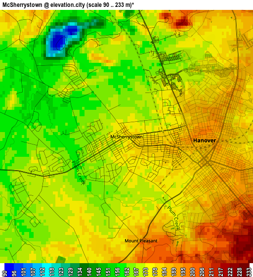 McSherrystown elevation map