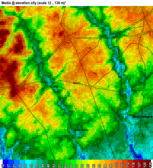 Media elevation map