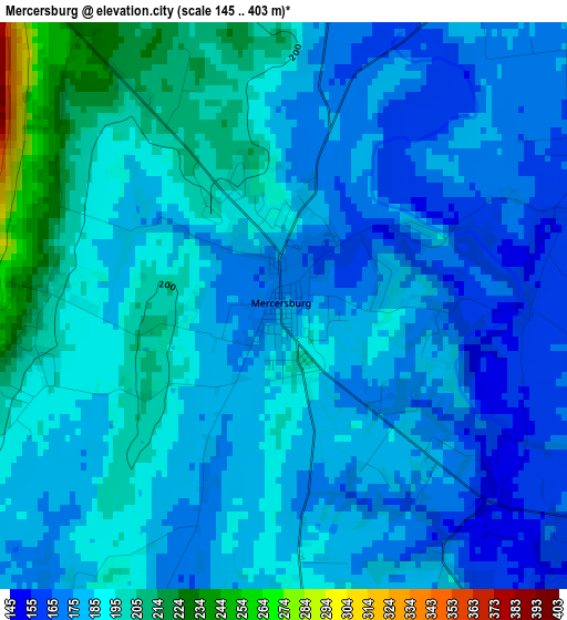 Mercersburg elevation map