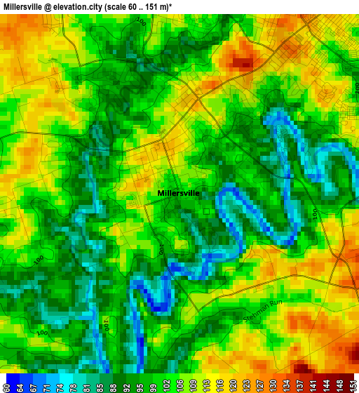 Millersville elevation map