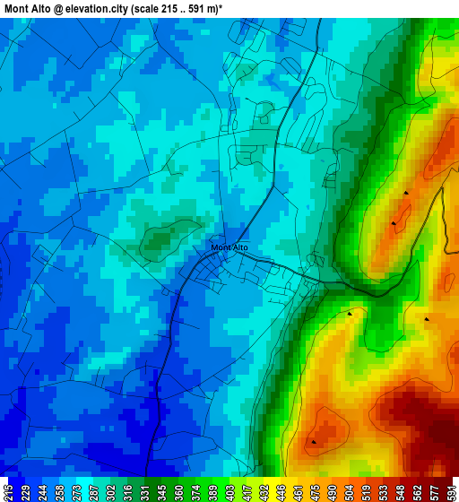 Mont Alto elevation map