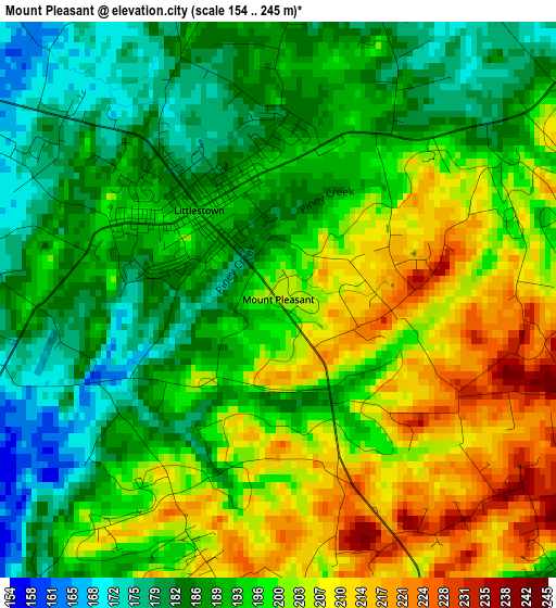 Mount Pleasant elevation map