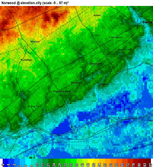 Norwood elevation map