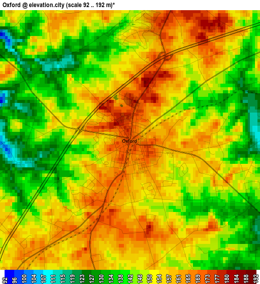 Oxford elevation map