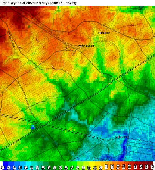 Penn Wynne elevation map