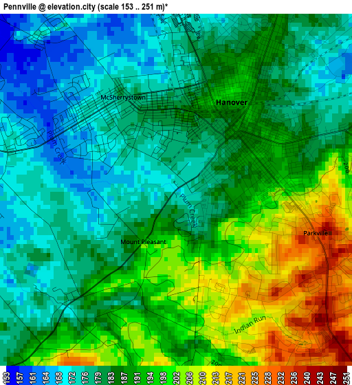 Pennville elevation map