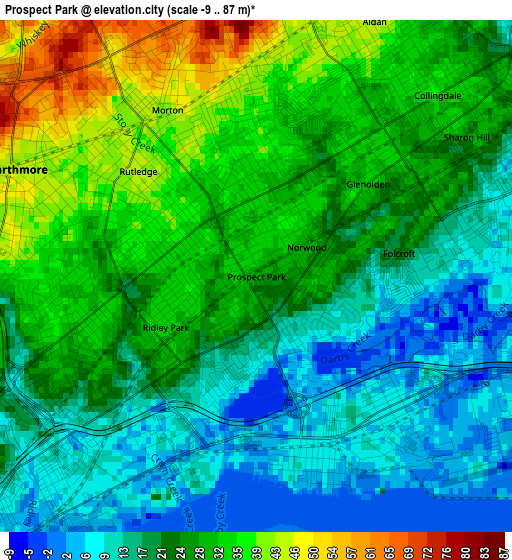 Prospect Park elevation map