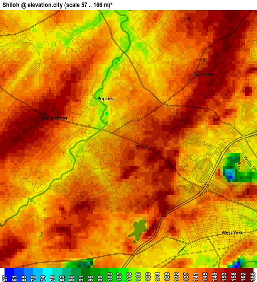 Shiloh elevation map