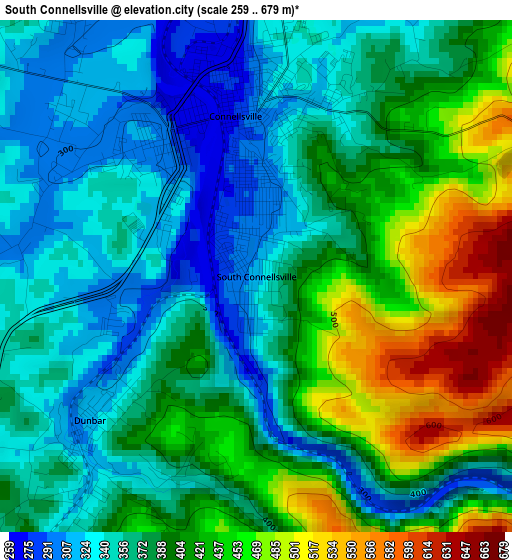 South Connellsville elevation map