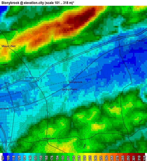 Stonybrook elevation map