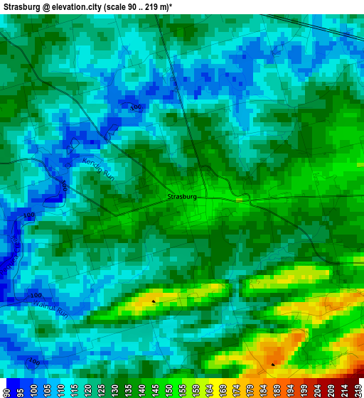 Strasburg elevation map