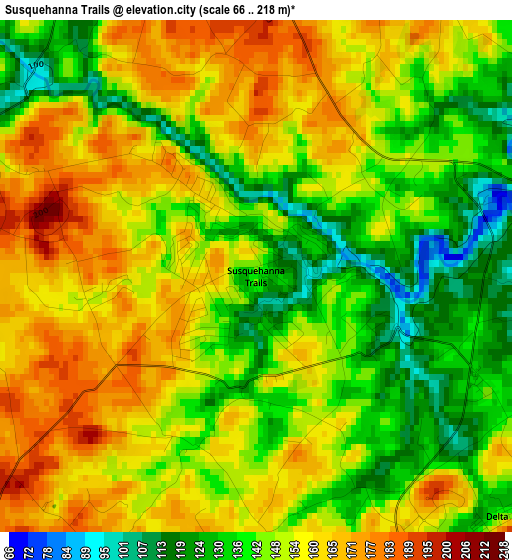 Susquehanna Trails elevation map