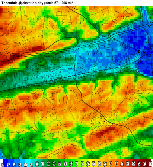 Thorndale elevation map