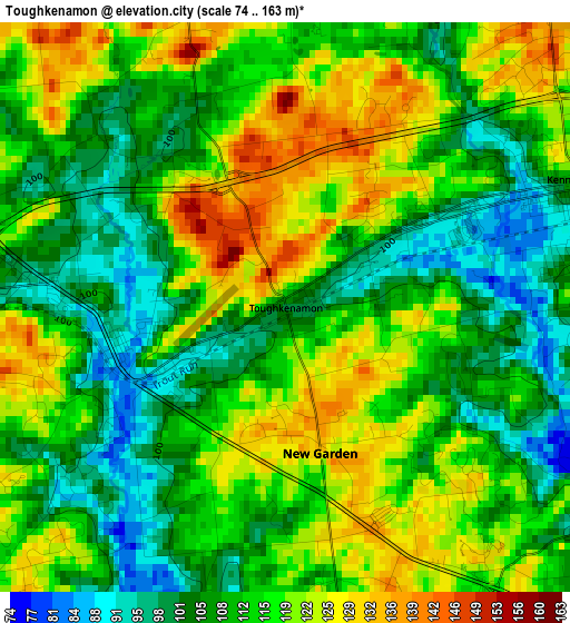 Toughkenamon elevation map