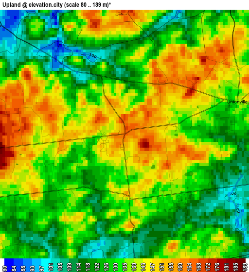 Upland elevation map