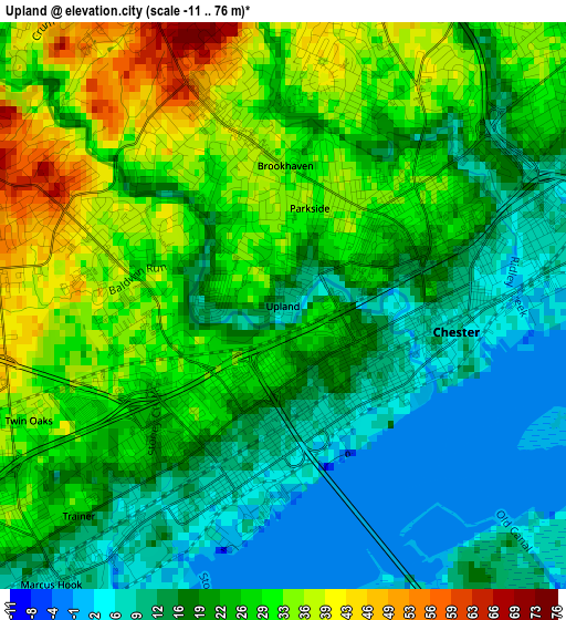 Upland elevation map