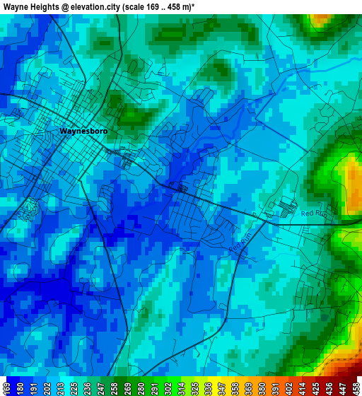 Wayne Heights elevation map