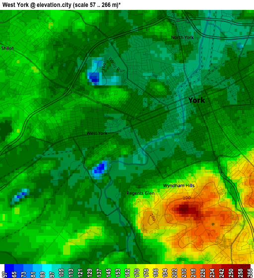 West York elevation map