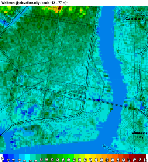 Whitman elevation map