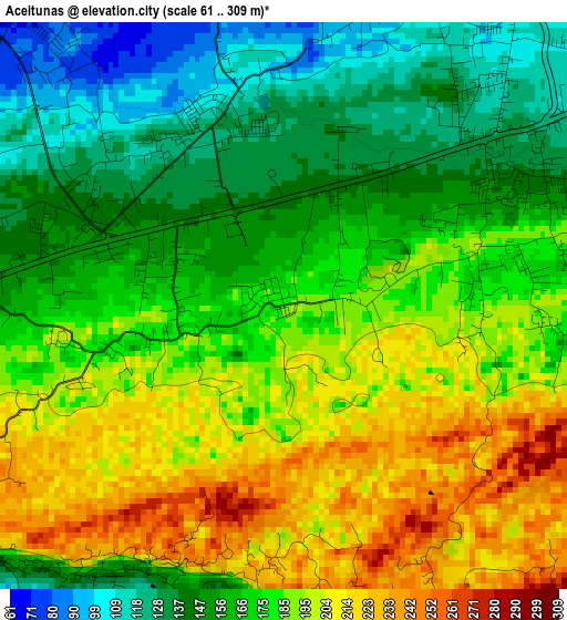 Aceitunas elevation map