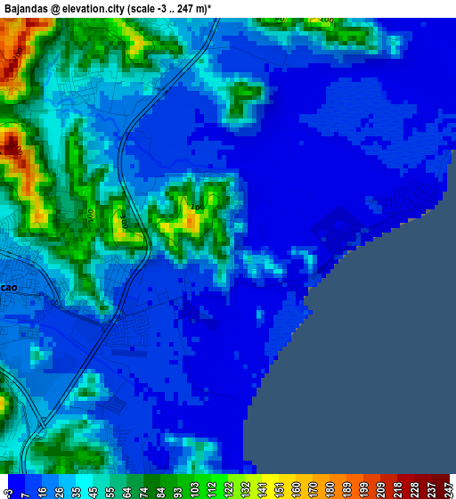 Bajandas elevation map