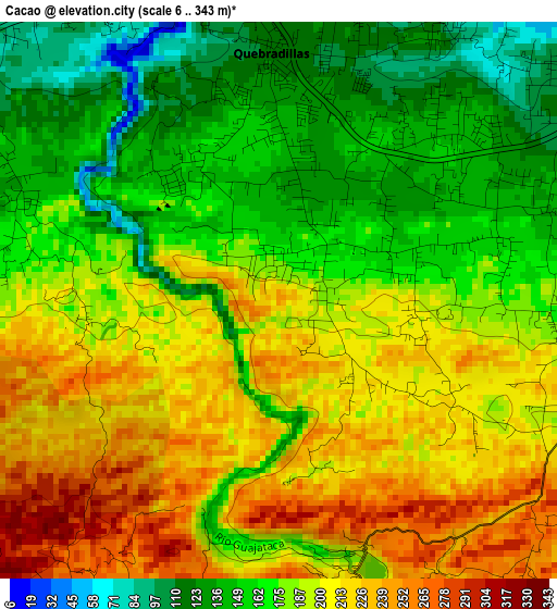 Cacao elevation map