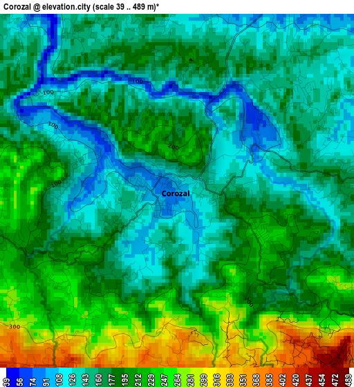 Corozal elevation map