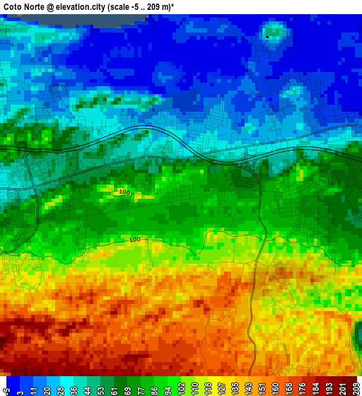 Coto Norte elevation map