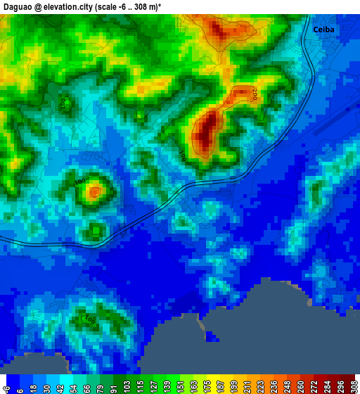 Daguao elevation map