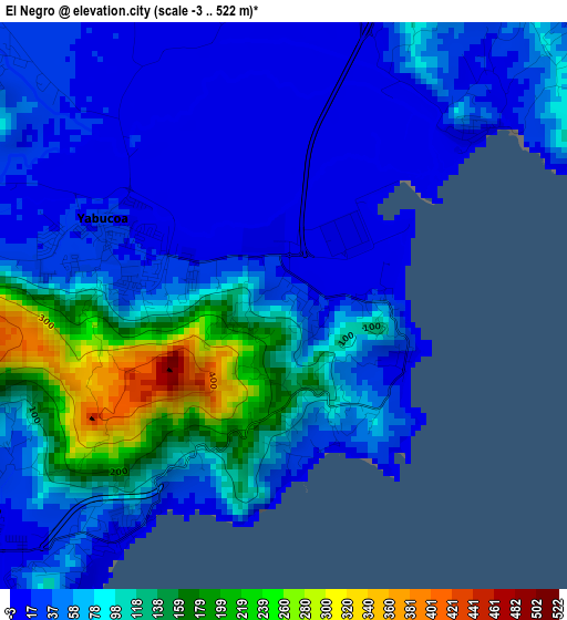 El Negro elevation map