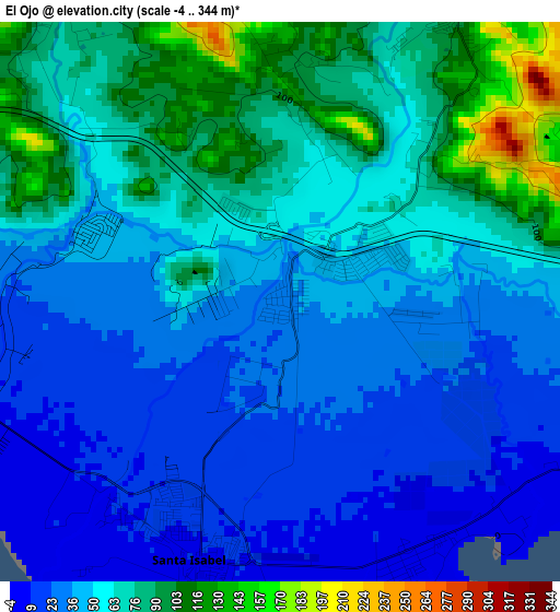 El Ojo elevation map