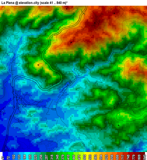 La Plena elevation map