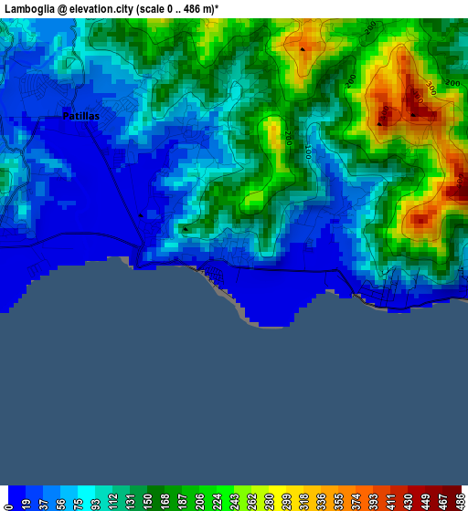 Lamboglia elevation map
