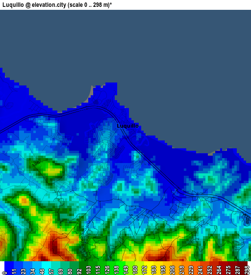 Luquillo elevation map