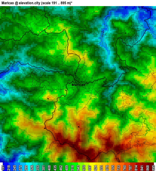 Maricao elevation map