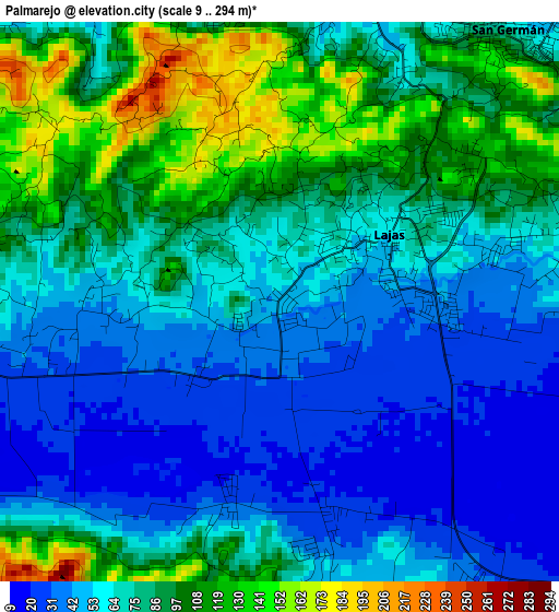 Palmarejo elevation map