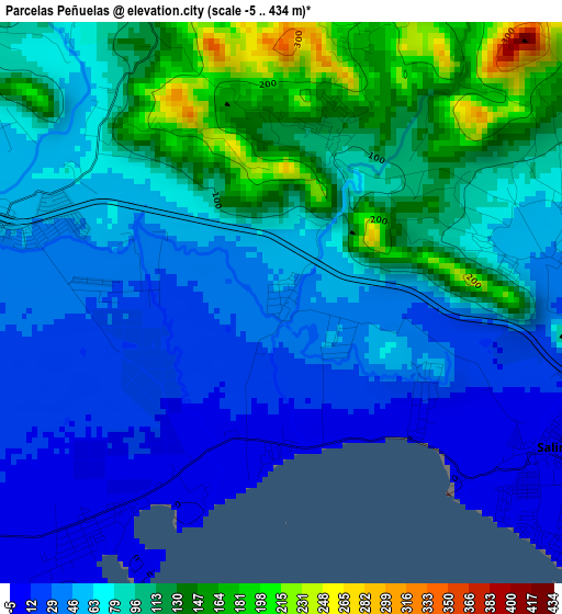 Parcelas Peñuelas elevation map