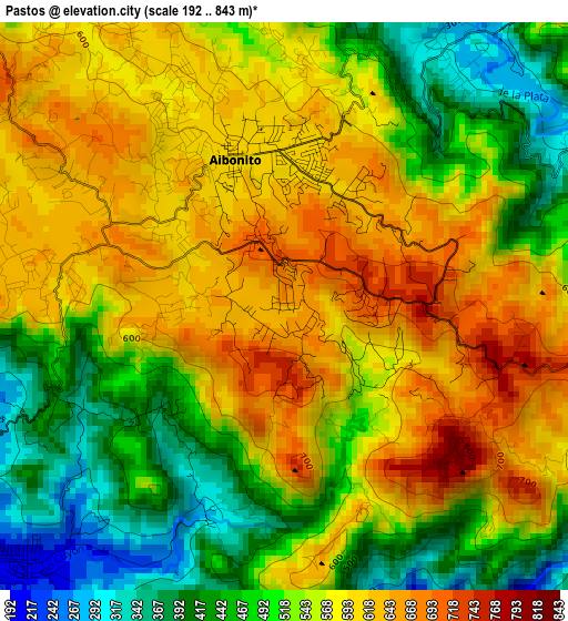 Pastos elevation map