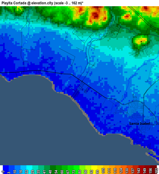 Playita Cortada elevation map