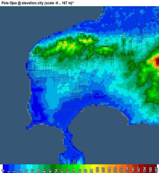 Pole Ojea elevation map